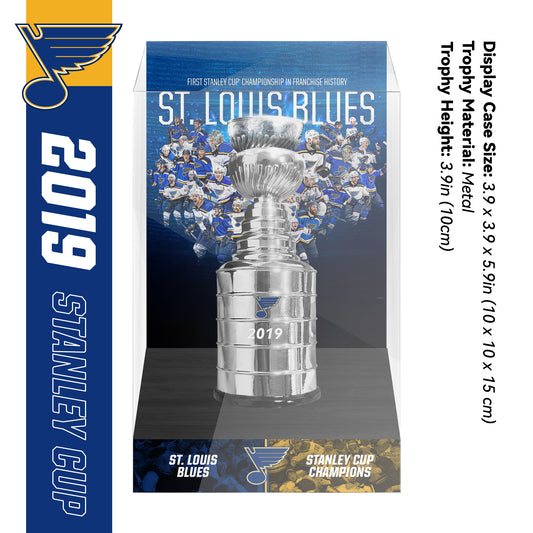 2019 St. Louis Blues Stanley Cup Final Championship Trophy and Ring Display Case