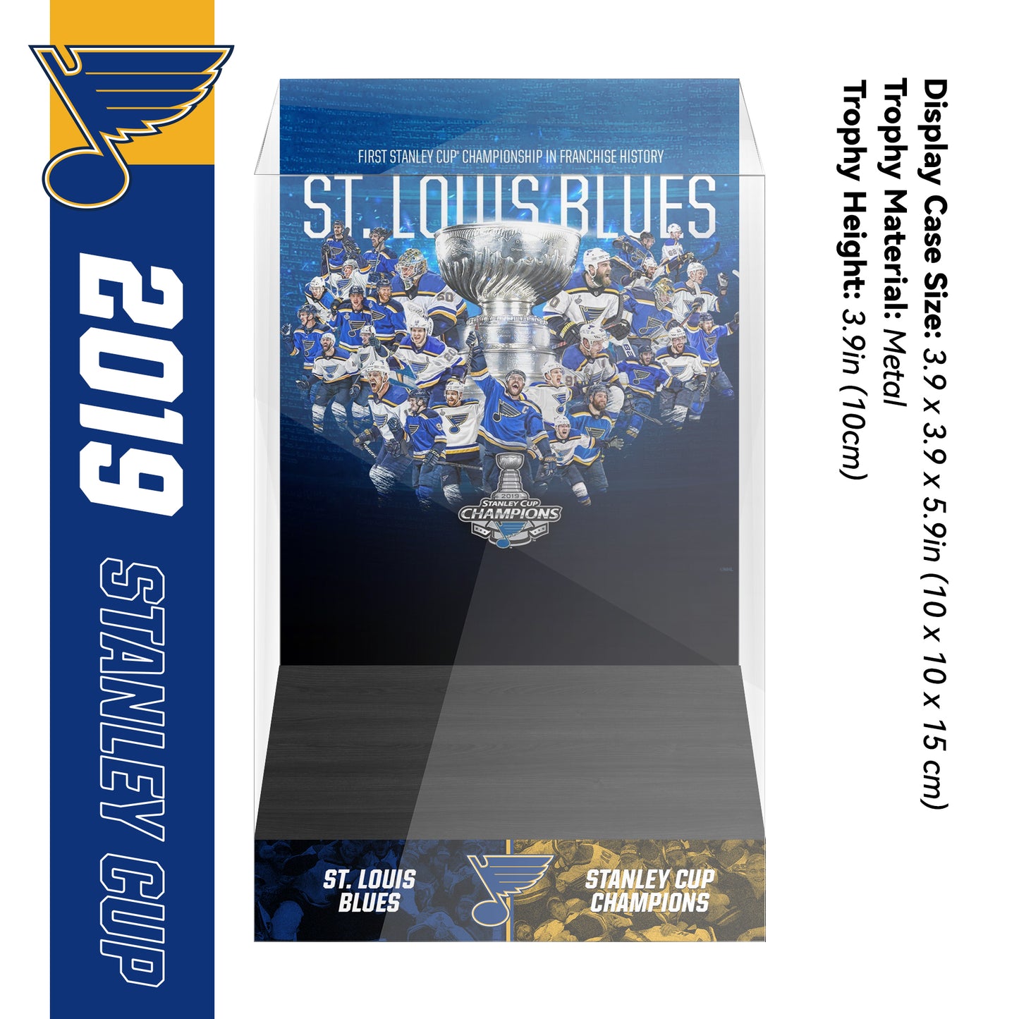 2019 St. Louis Blues Stanley Cup Final Championship Trophy and Ring Display Case