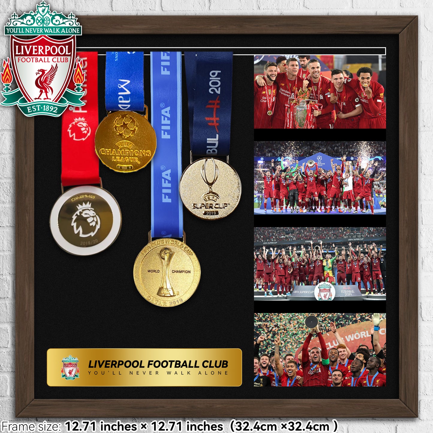 2019 Liverpool Champions Football Medal Frame