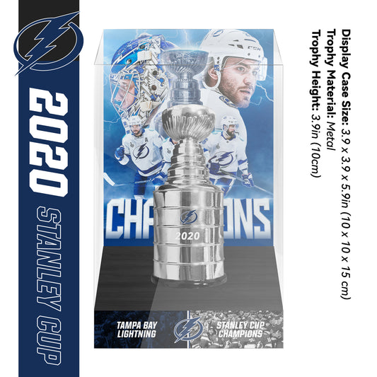 2020 Tampa Bay Lightning Stanley Cup Final Championship Trophy and Ring Display Case