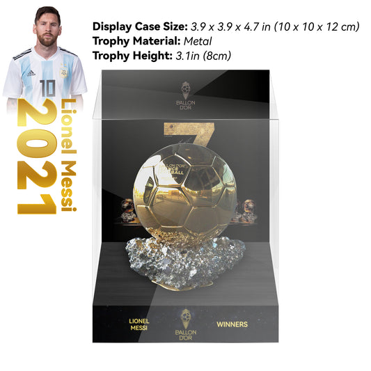 2021 LIONEL MESSI  Ballon d'Or Trophy Display Case