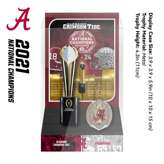2021 Alabama Crimson Tide Championship Trophy Display Case