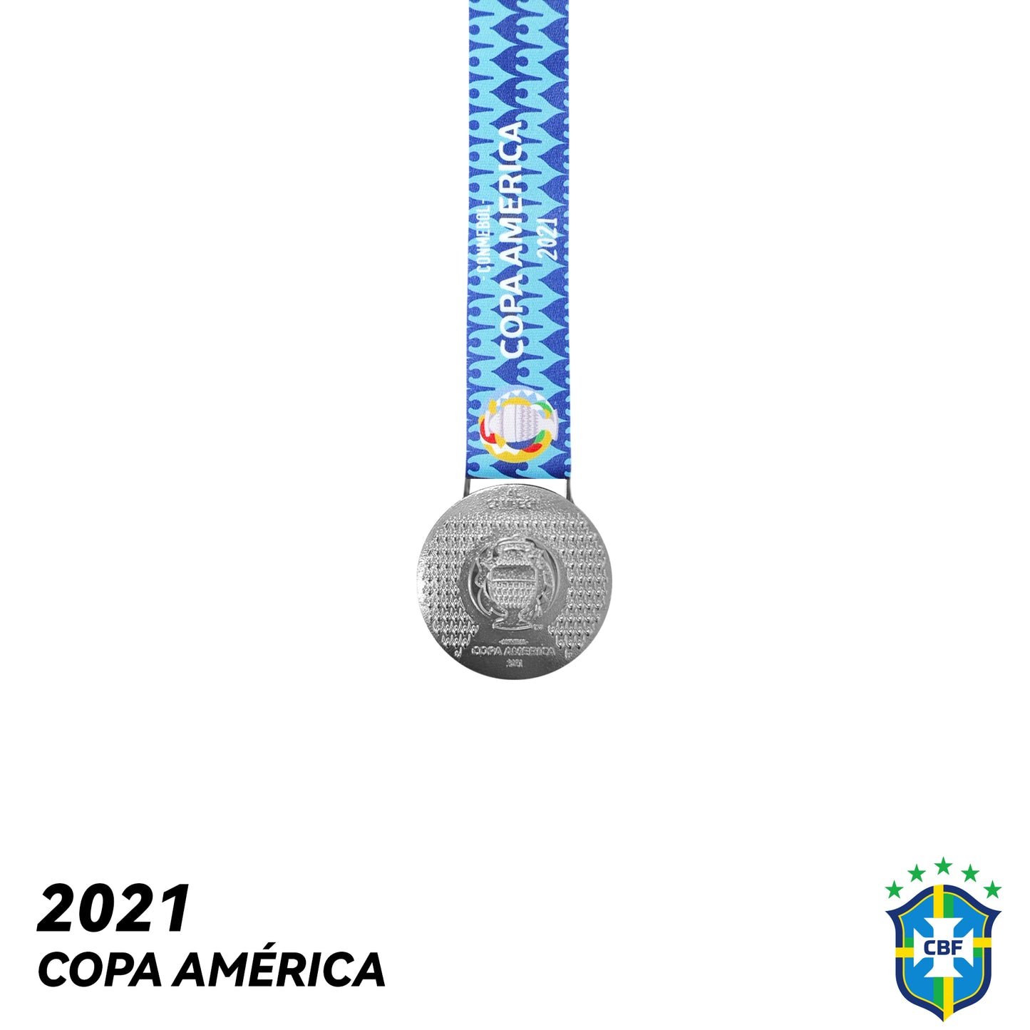 2021 Brazil Copa América Silver Medal Football Medal Frame