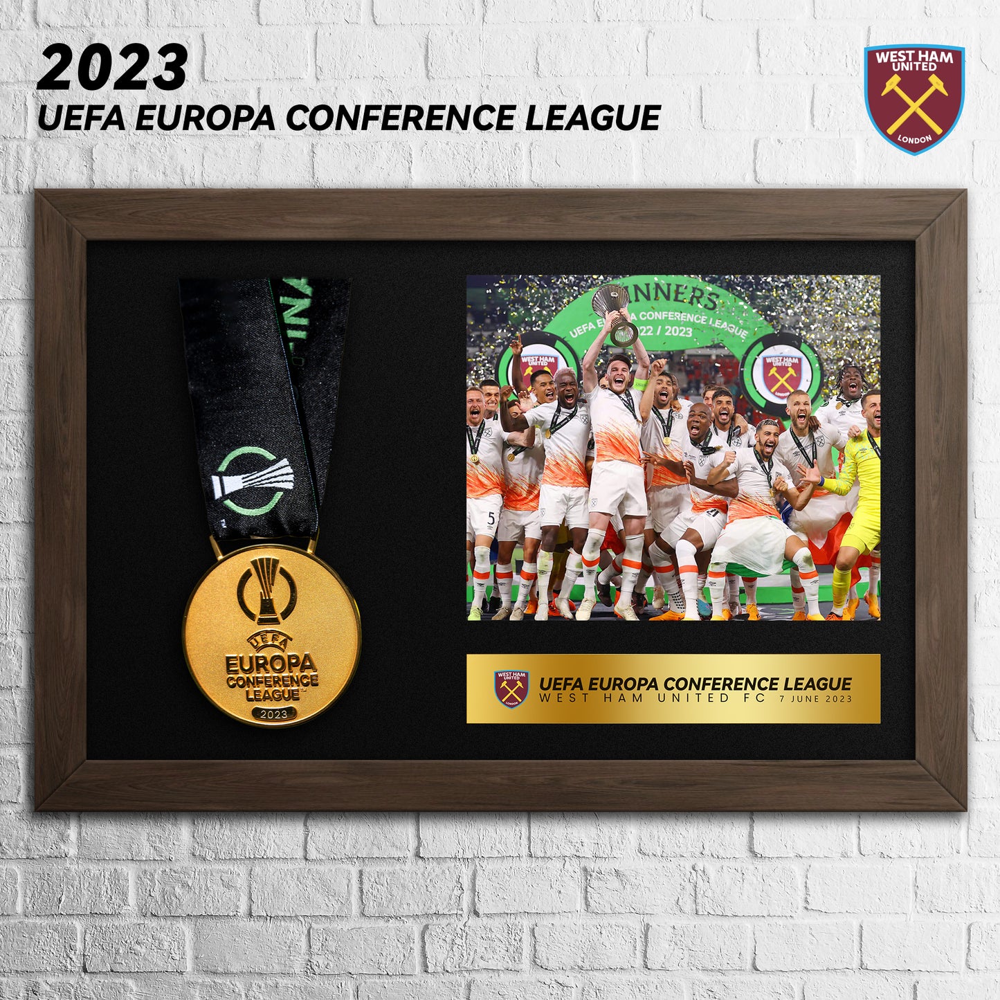 2022-23 West Ham United UEFA Conference League Football Medal Frame