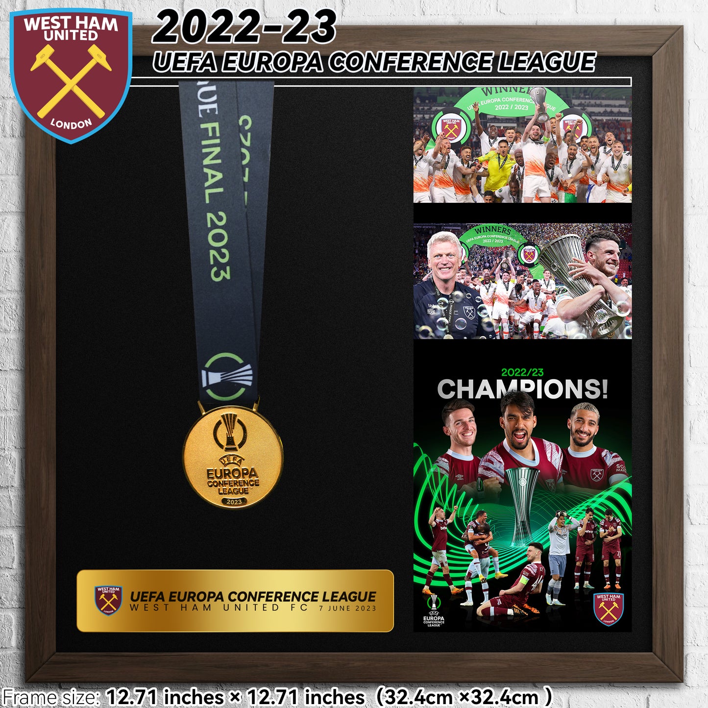 2022-23 West Ham United UEFA Conference League Football Medal Frame