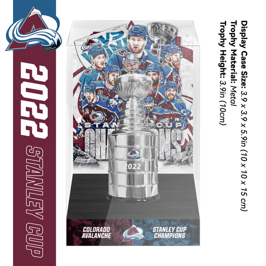 2022 Colorado Avalanche Stanley Cup Final Championship Trophy and Ring Display Case