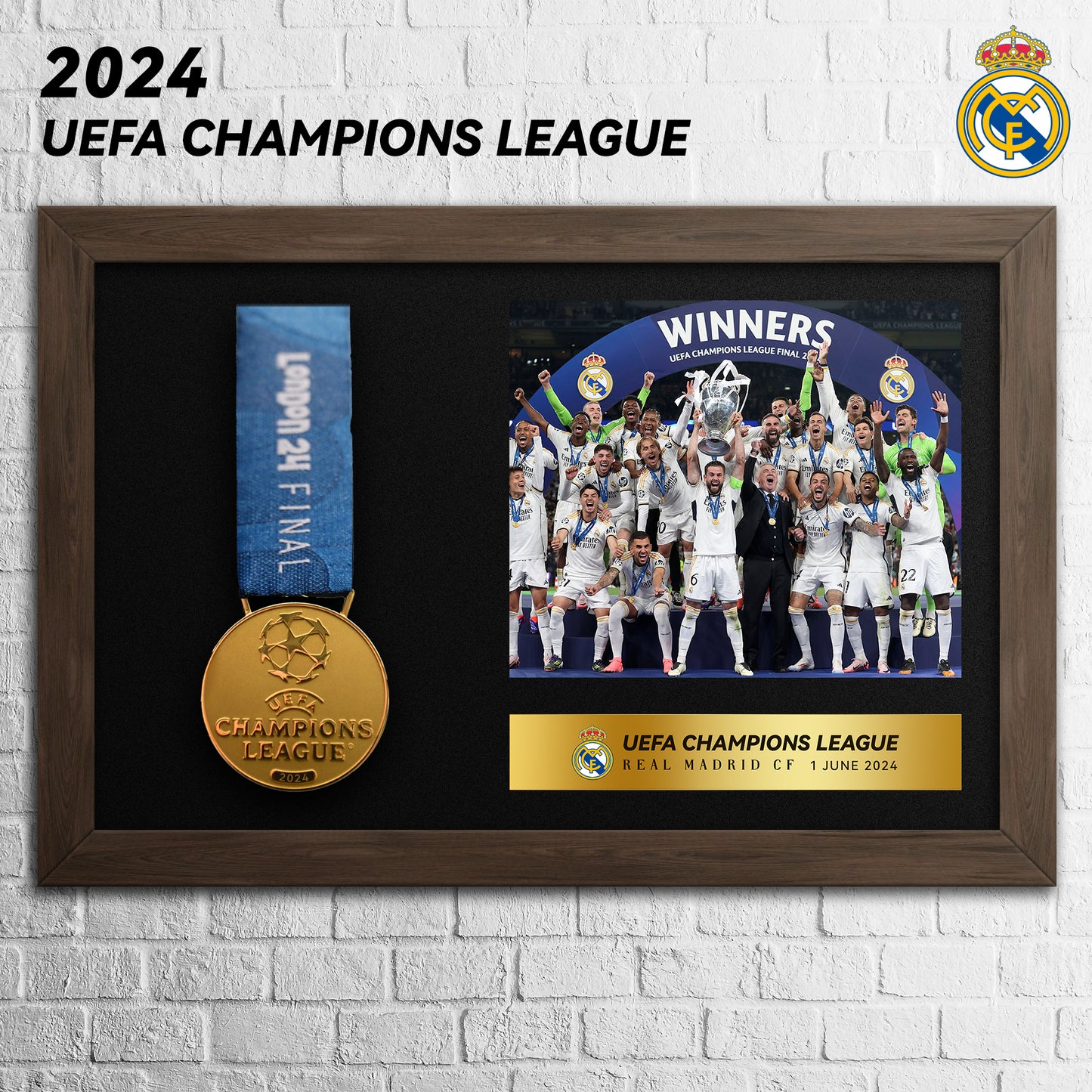 2024 Real Madrid CF Champions Football Medal Frame