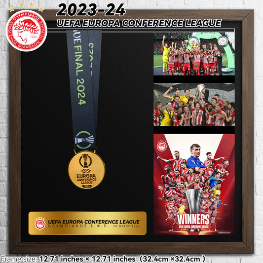 2023-24 Olympiacos BC UEFA Conference League Football Medal Frame