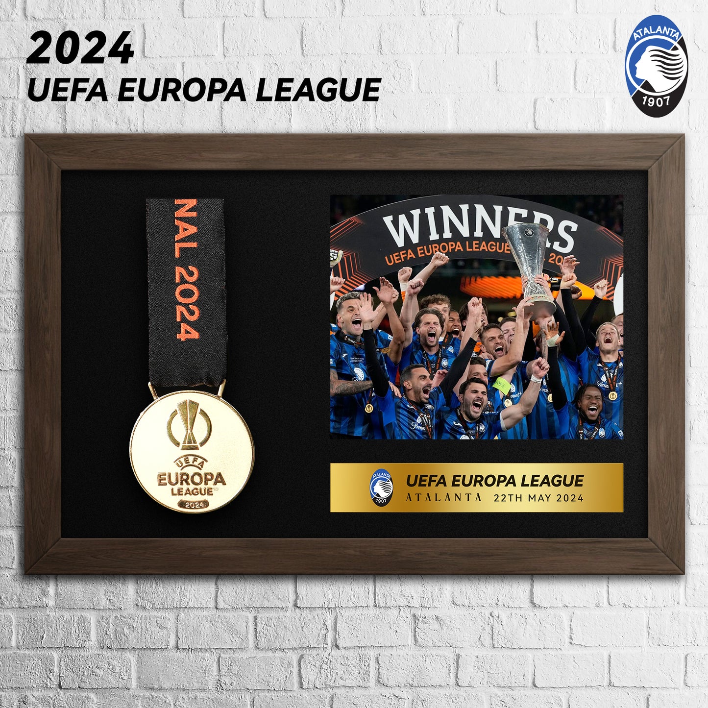 2023-24 Atalanta Bergamasca Calcio UEFA Europa League Football Medal Frame