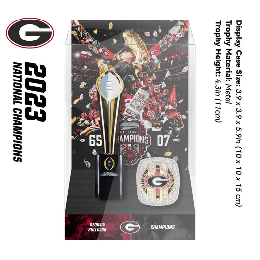 2023 Georgia Bulldogs Championship Trophy Display Case
