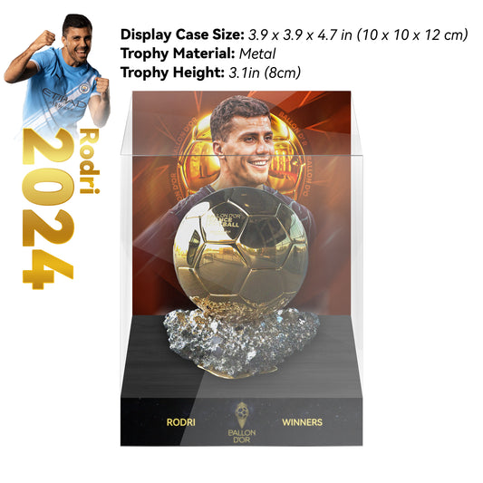 2024 RODRI Ballon d'Or Trophy Display Case