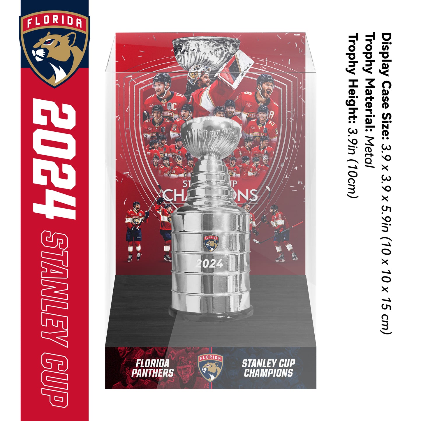 2024 Florida Panthers Stanley Cup Final Championship Trophy and Ring Display Case