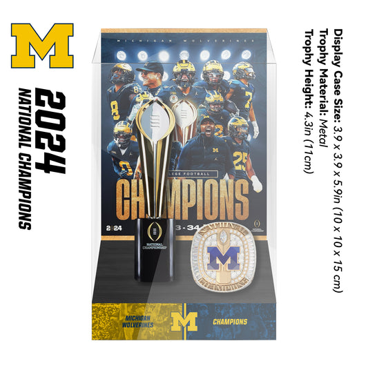 2024 Michigan Wolverines Championship Trophy Display Case