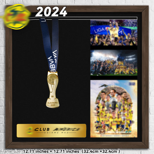 2024 Club América Liga MX Champions Football Medal Frame