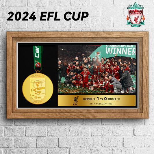 Liverpool EFL Cup  Football Medal Frame