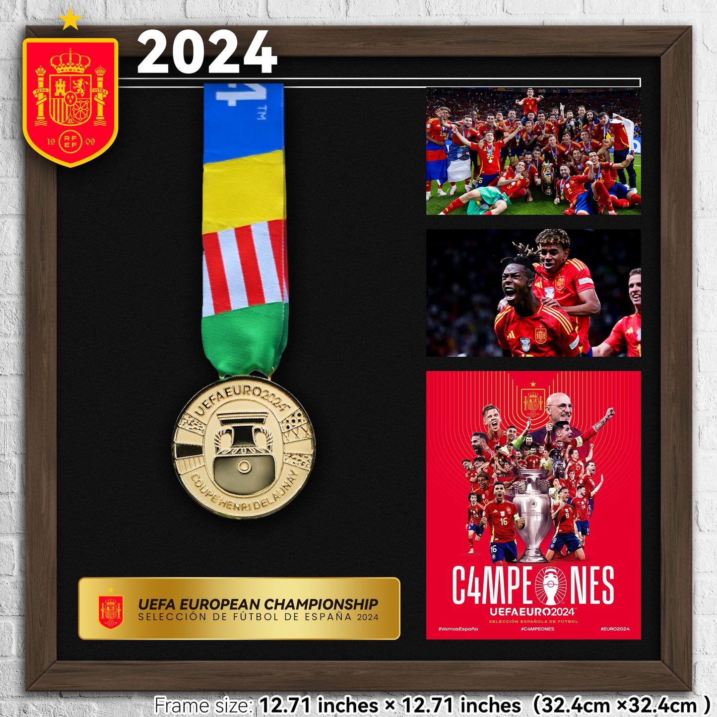 2024 Spain National Football Team UEFA European Championship Medal Frame