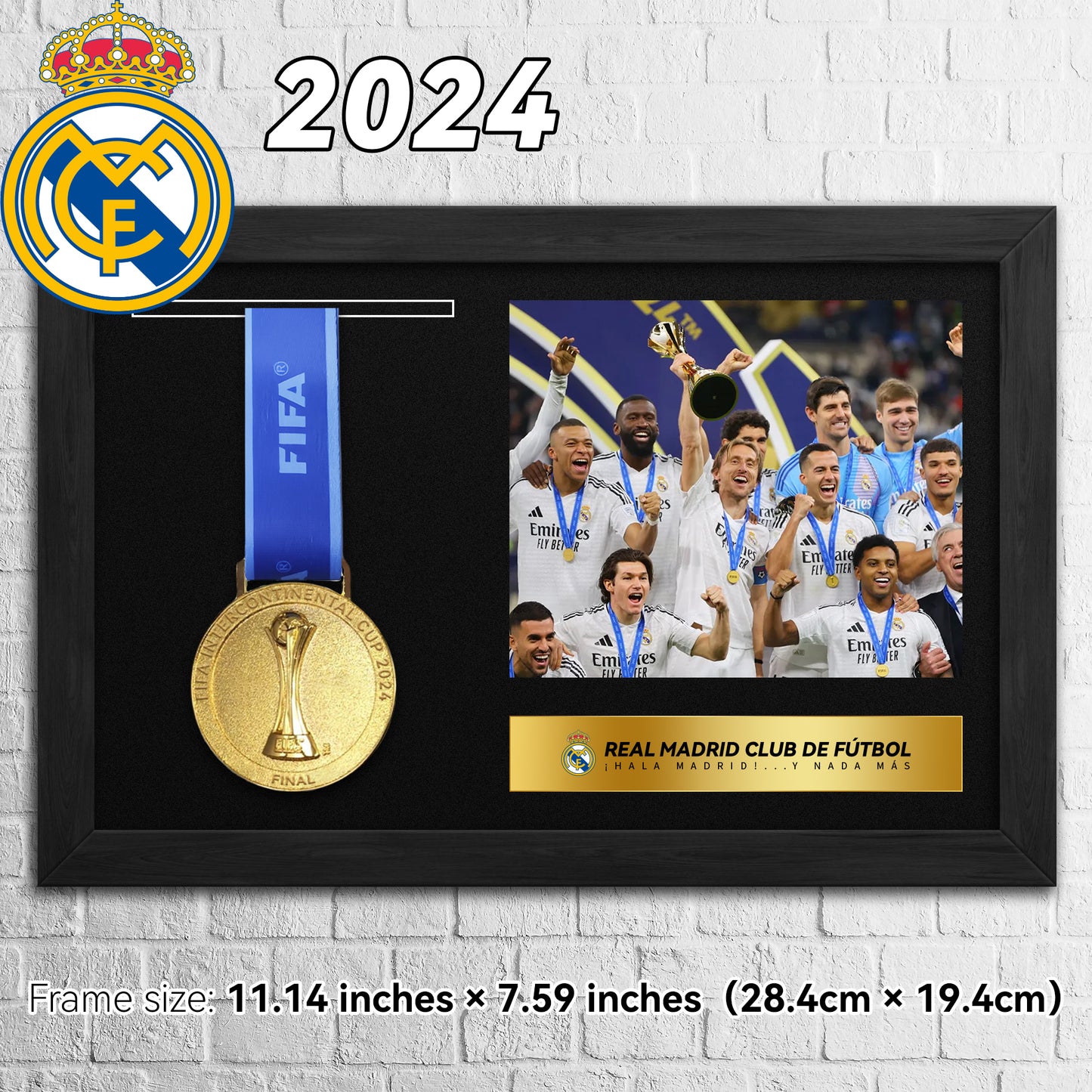 2024 Real Madrid CF Champions Football Medal Frame