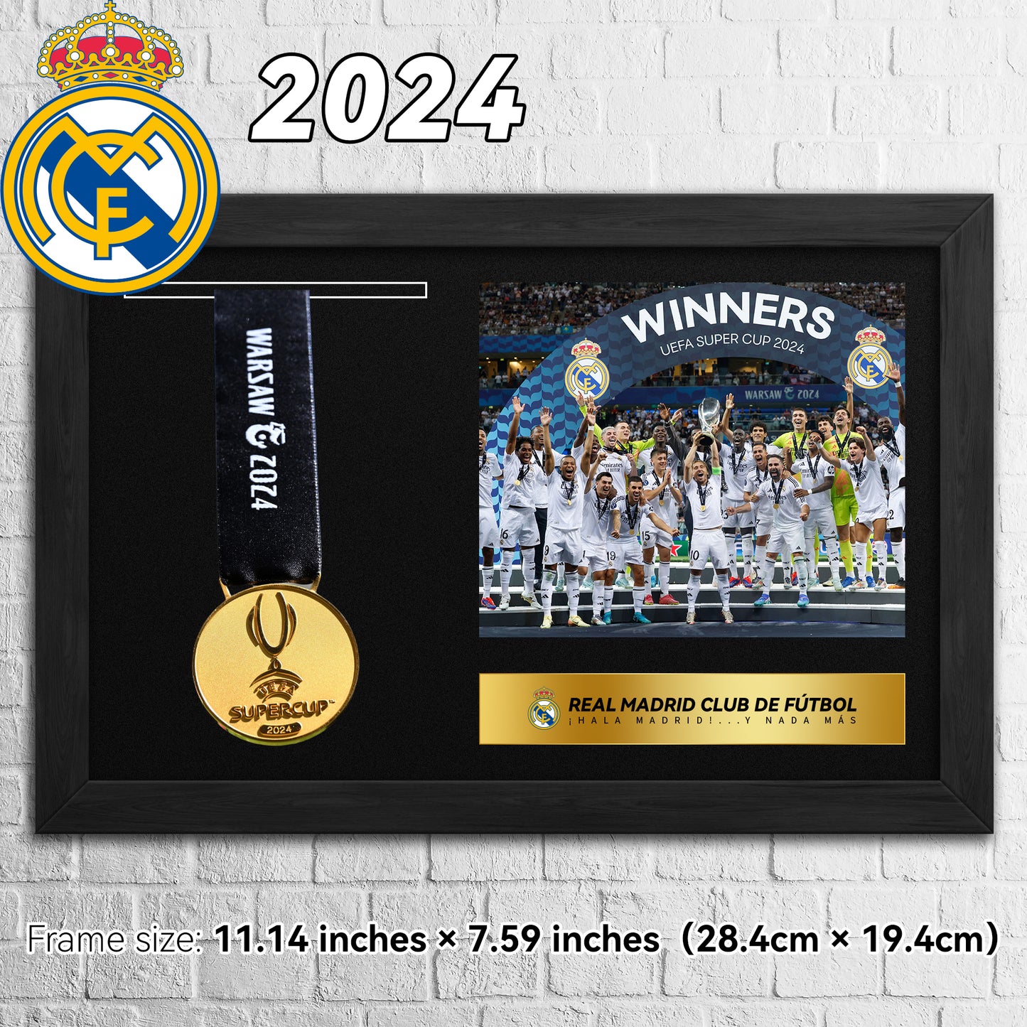 2024 Real Madrid CF Champions Football Medal Frame