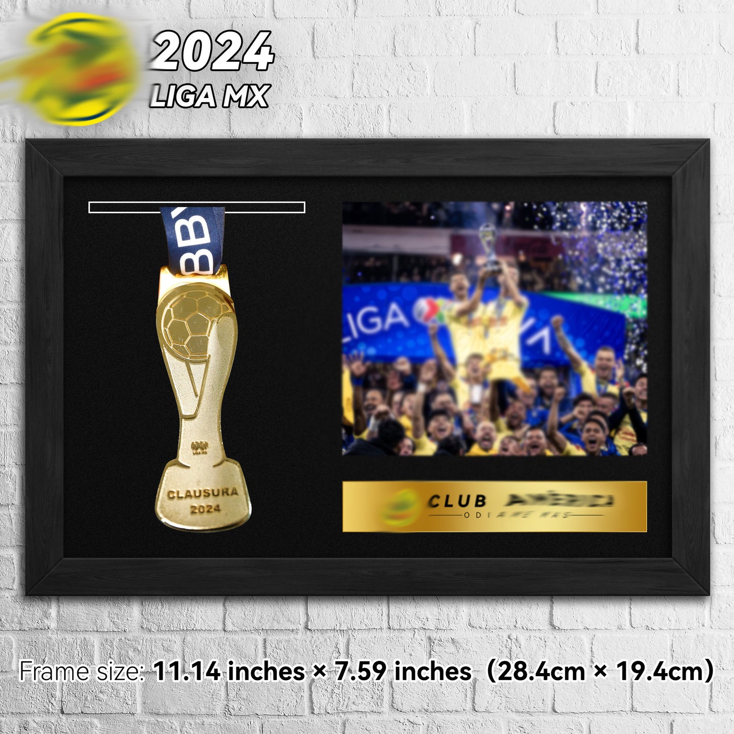 2024 Club América Liga MX Champions Football Medal Frame