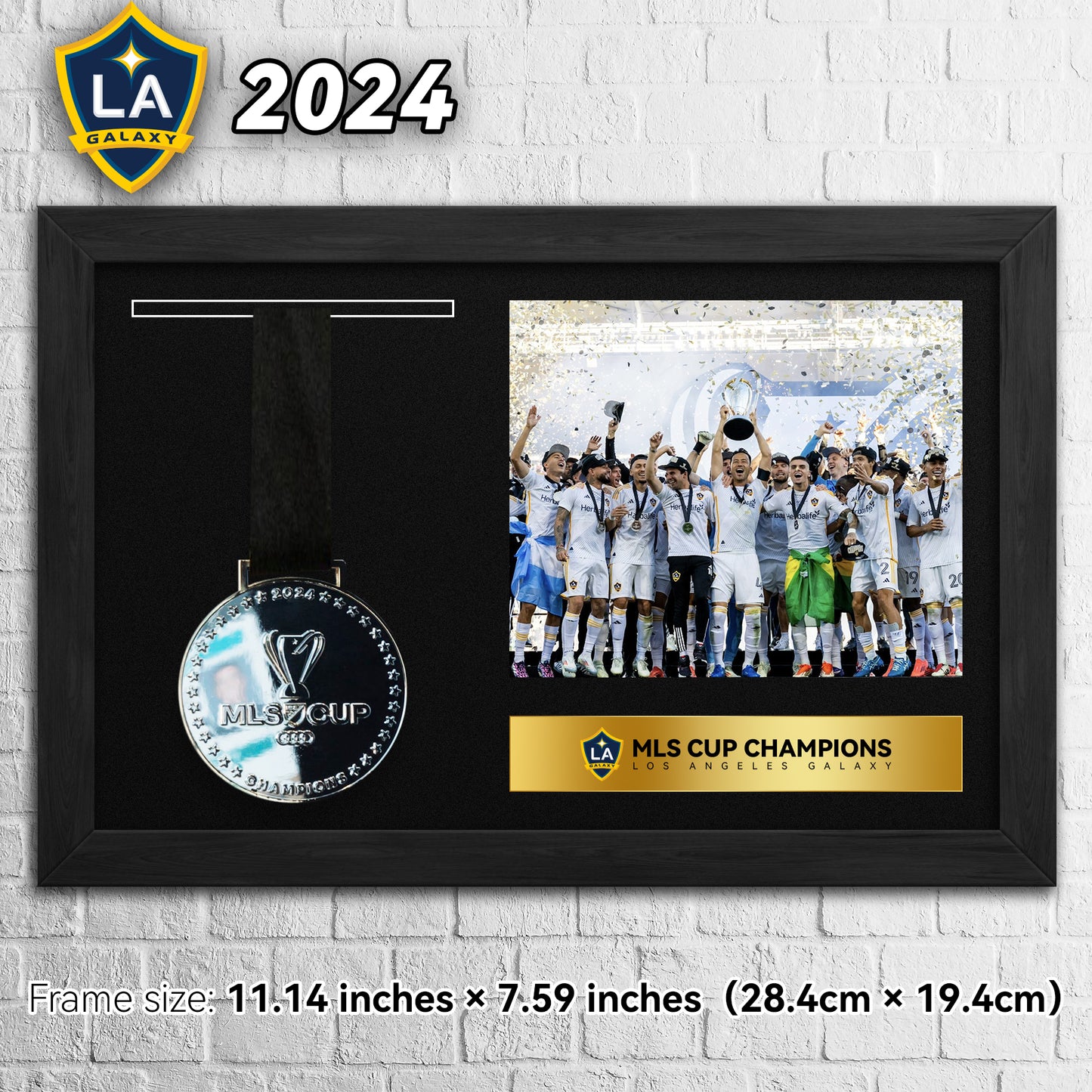 2024 LA Galaxy MLS Cup Champions Football Medal Frame