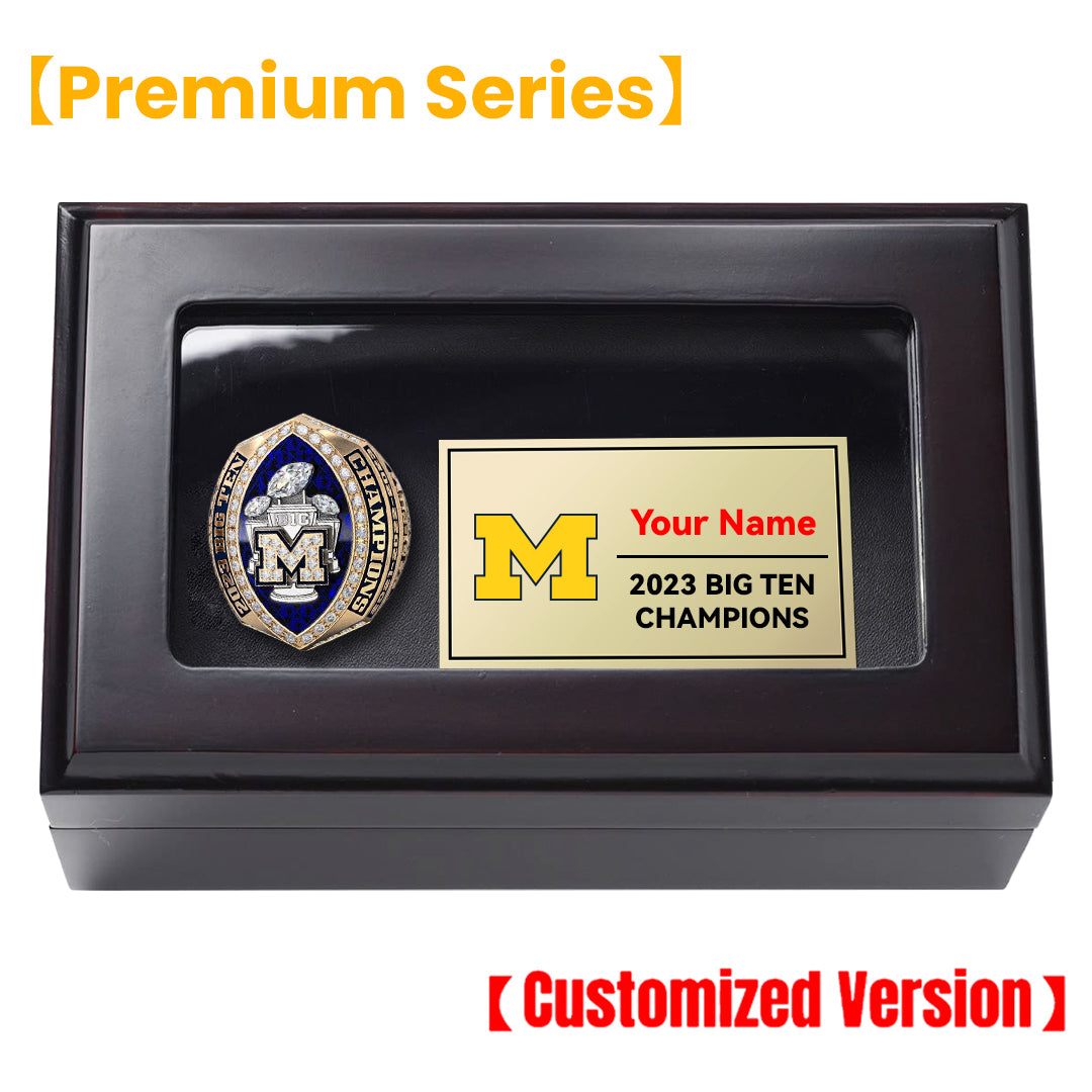 [ Premium Series]2023 Wolverines Go Blue Back To Back To Back Football Big Ten National Team Ring