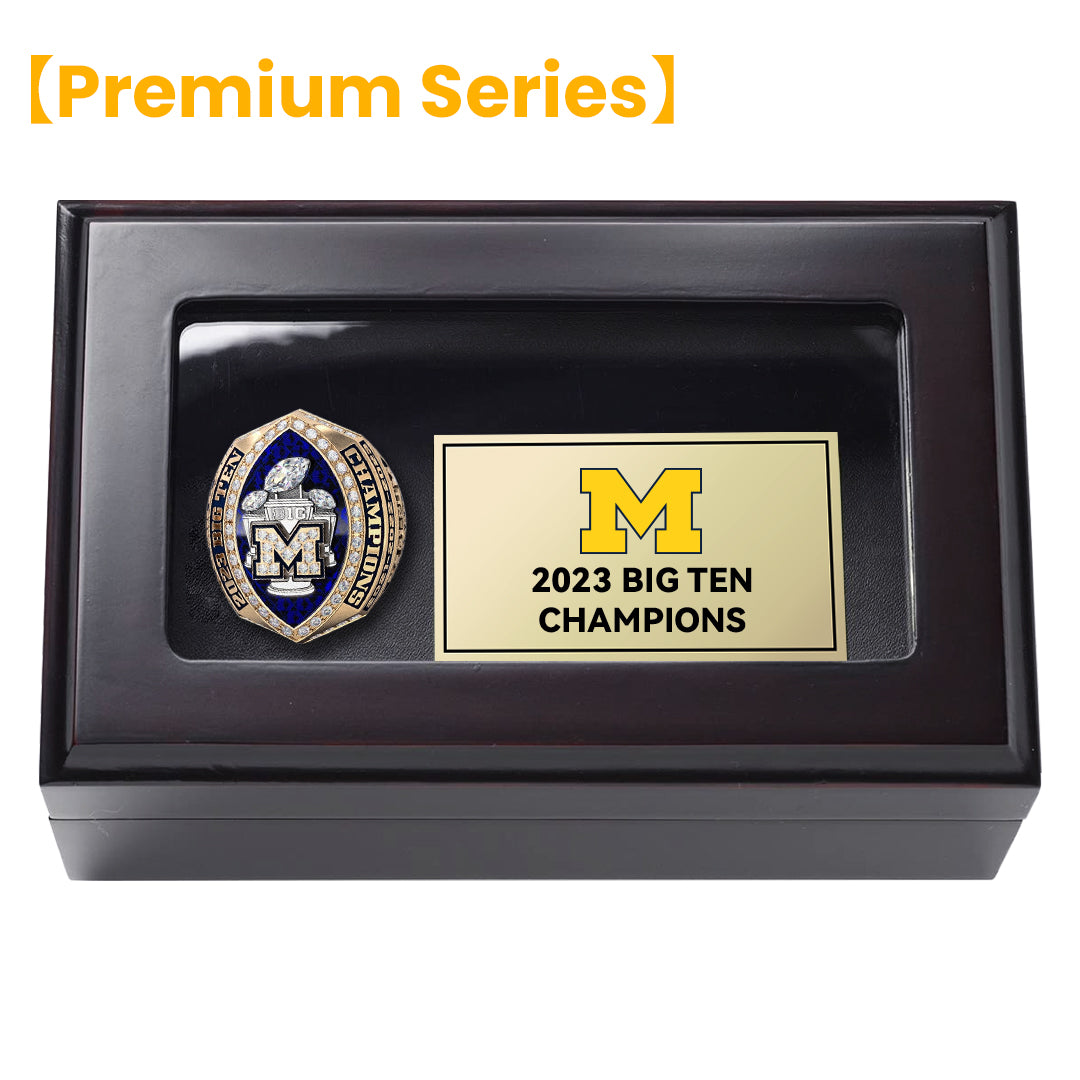 [ Premium Series]2023 Wolverines Go Blue Back To Back To Back Football Big Ten National Team Ring