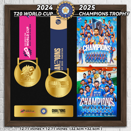 2024-25 India T20&ICC Champions 2 Medals Frame