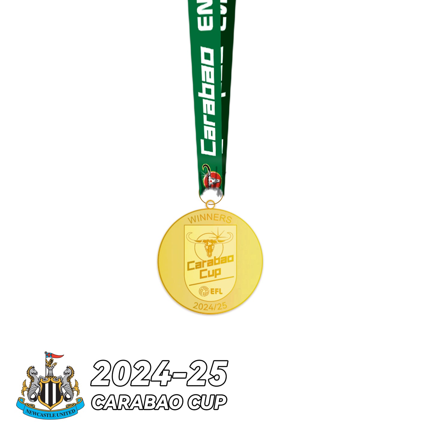 2025 Newcastle United F.C. Carabao Cup Championship Football Medal Frame(Medal Included)