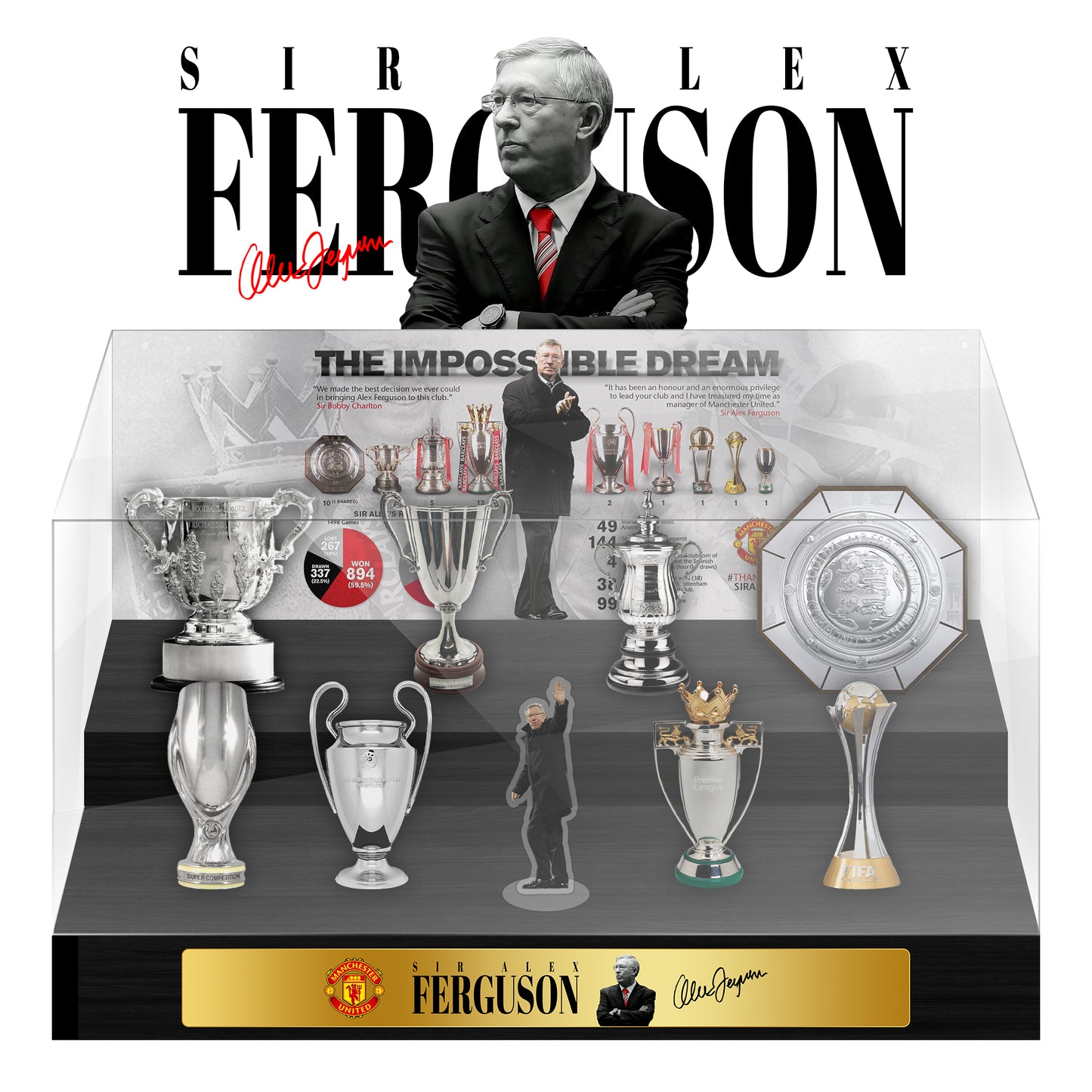 Sir Alex Ferguson Manchester United Trophy Display Case