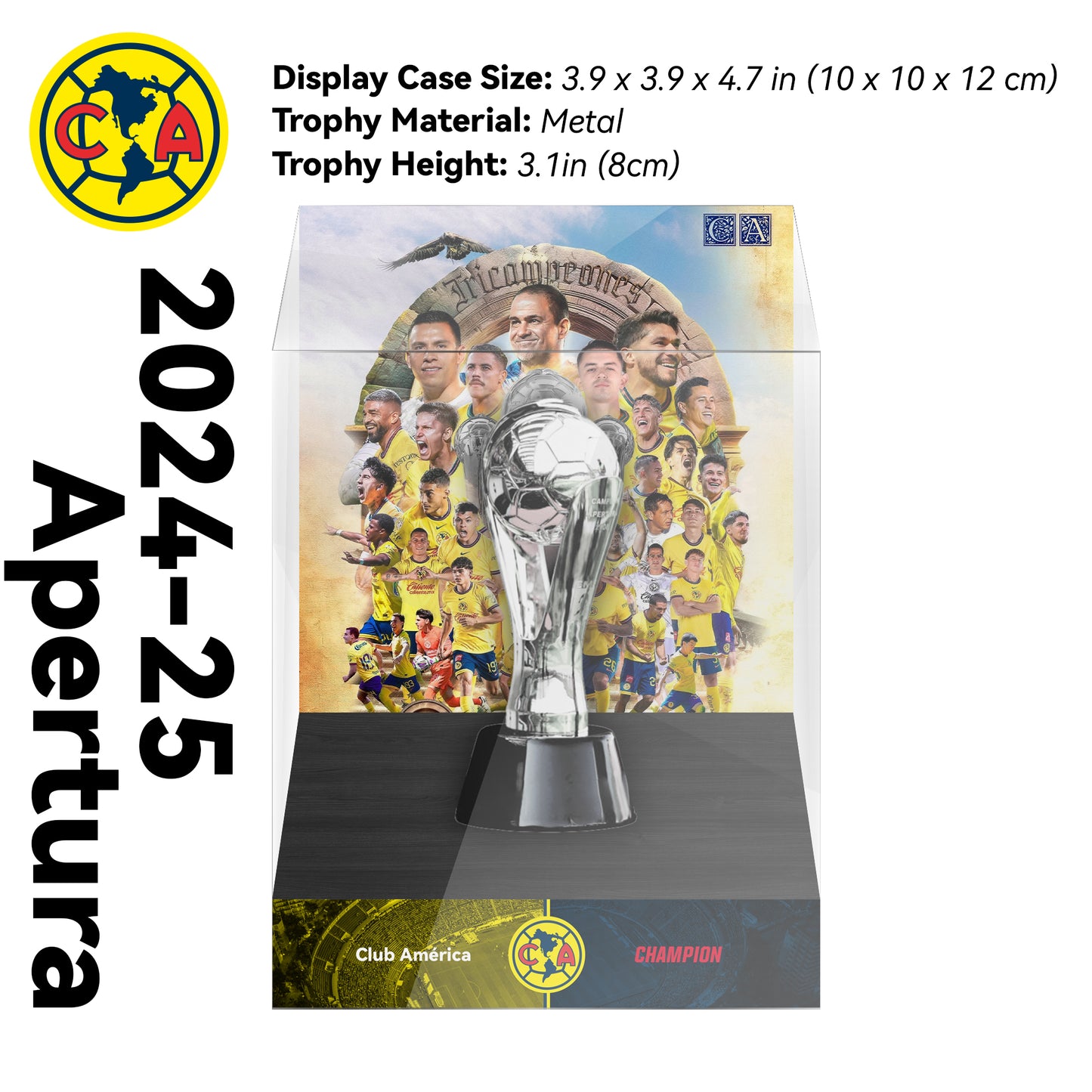 2025 Club América Liga MX Apertura ChampionsTrophy Display Case