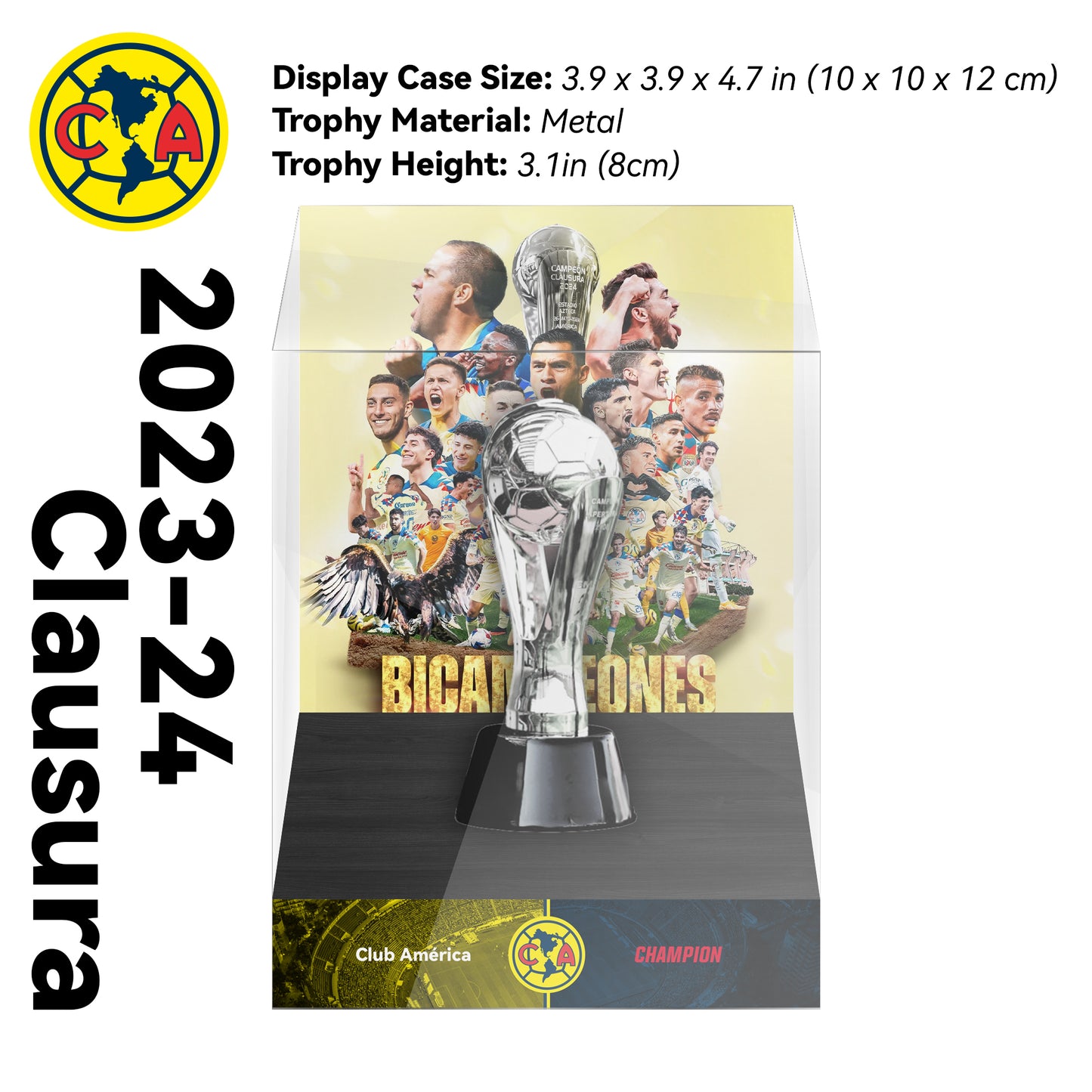 2025 Club América Liga MX Apertura ChampionsTrophy Display Case