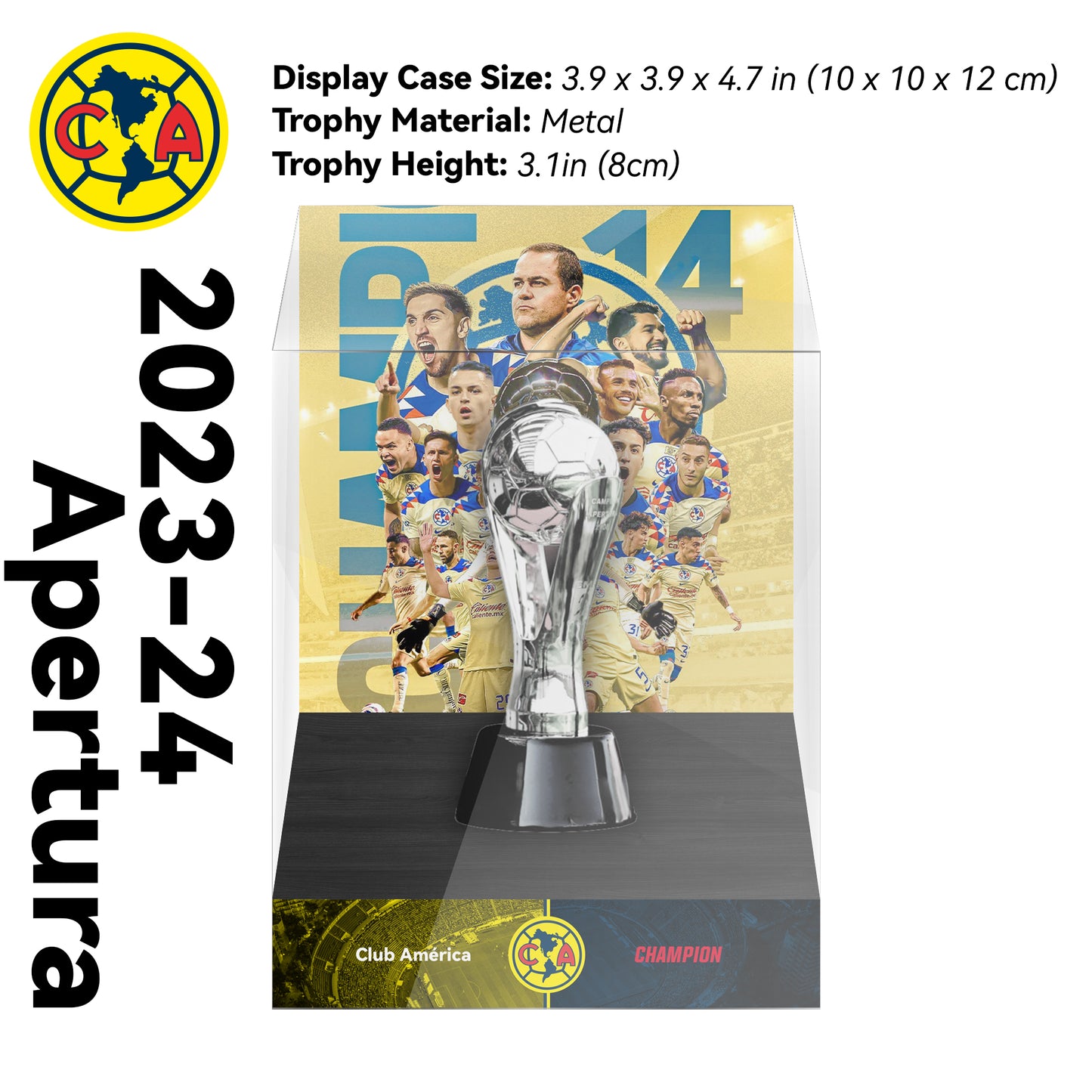 2025 Club América Liga MX Apertura ChampionsTrophy Display Case