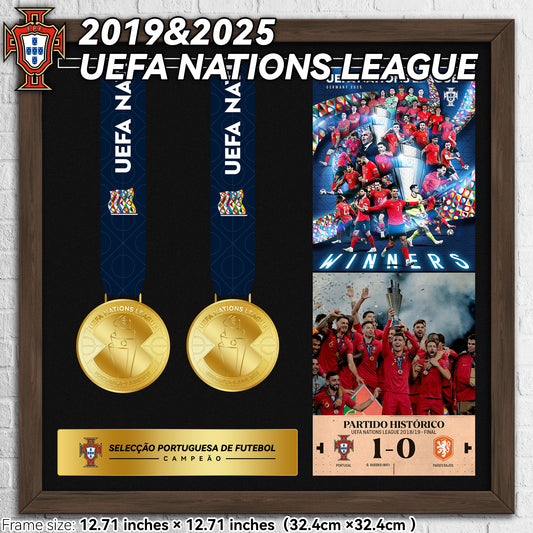 2019 - 25 Portugal Cristiano Ronaldo UEFA Nations League Champions Medal Photo Frame