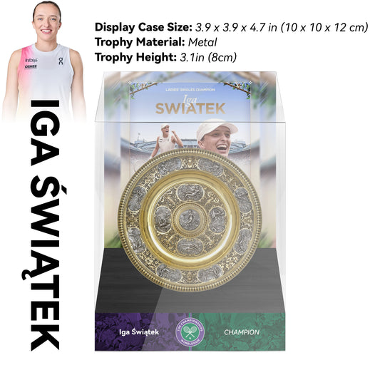 Iga Świątek Women's Wimbledon Champion 8cm Metal Tennis Trophy with Acrylic Display Case