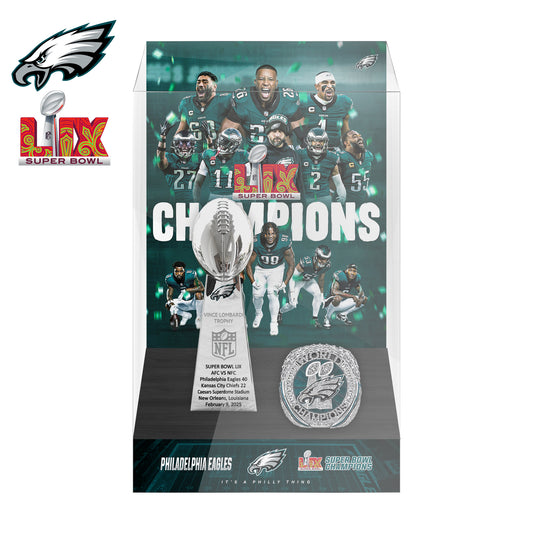 2025 Philadelphia Eagles Super Bowl LIX Championship Trophy Display Case