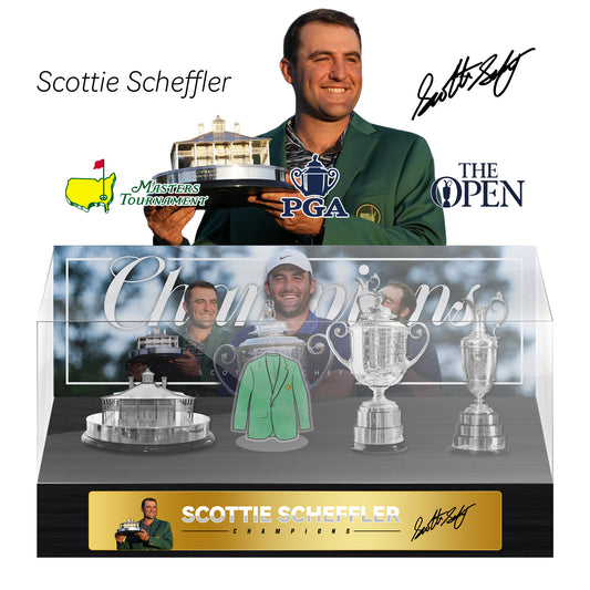 Scottie Scheffler Golf Grand Slam Trophy  Display Case[Trophies Included]
