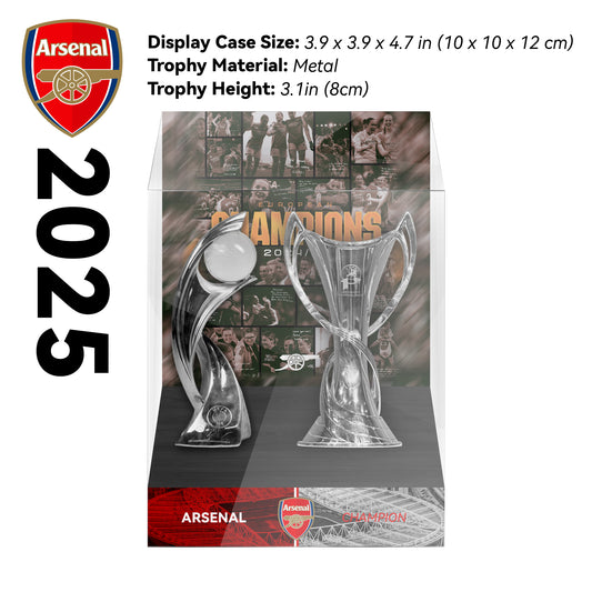 2025 Arsenal UEFA Women's Champions League & UEFA Women's Championship Football Trophy Display Case
