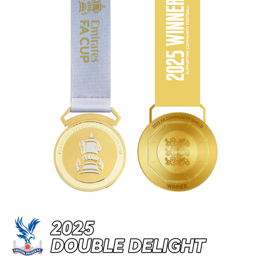 2025 Crystal Palace F.C. DOUBLE DELIGHT Championship Medal Frame