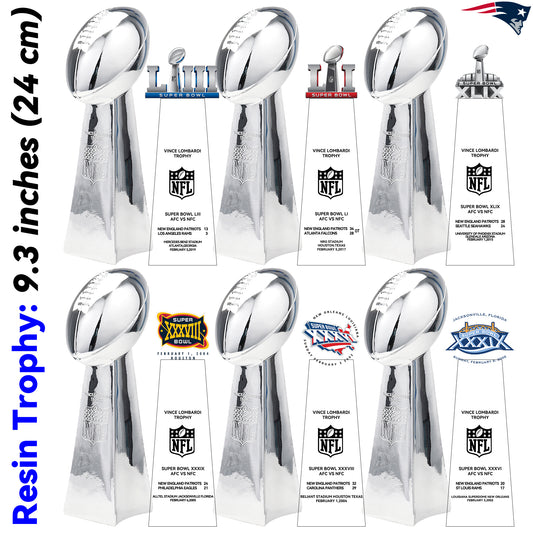 New England Patriots 6 Super Bowl trophies