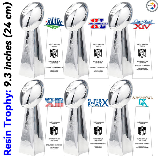 Pittsburgh Steelers 6 Super Bowl trophies