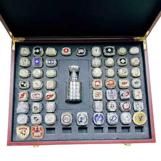 Stanley Cup Championship NHL 55 Rings and Trophy Gift Box (1970-2025 years)