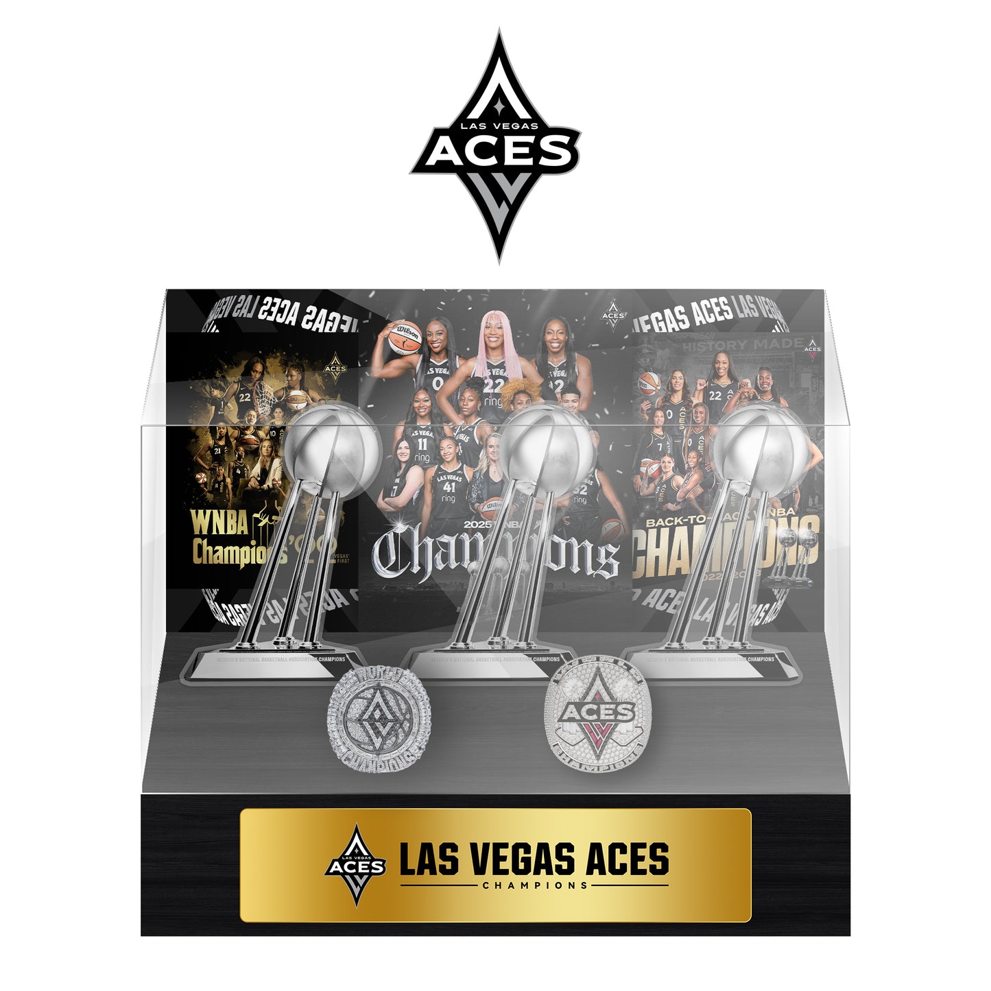 Las Vegas Aces  WNBA Championship Trophy Display Case