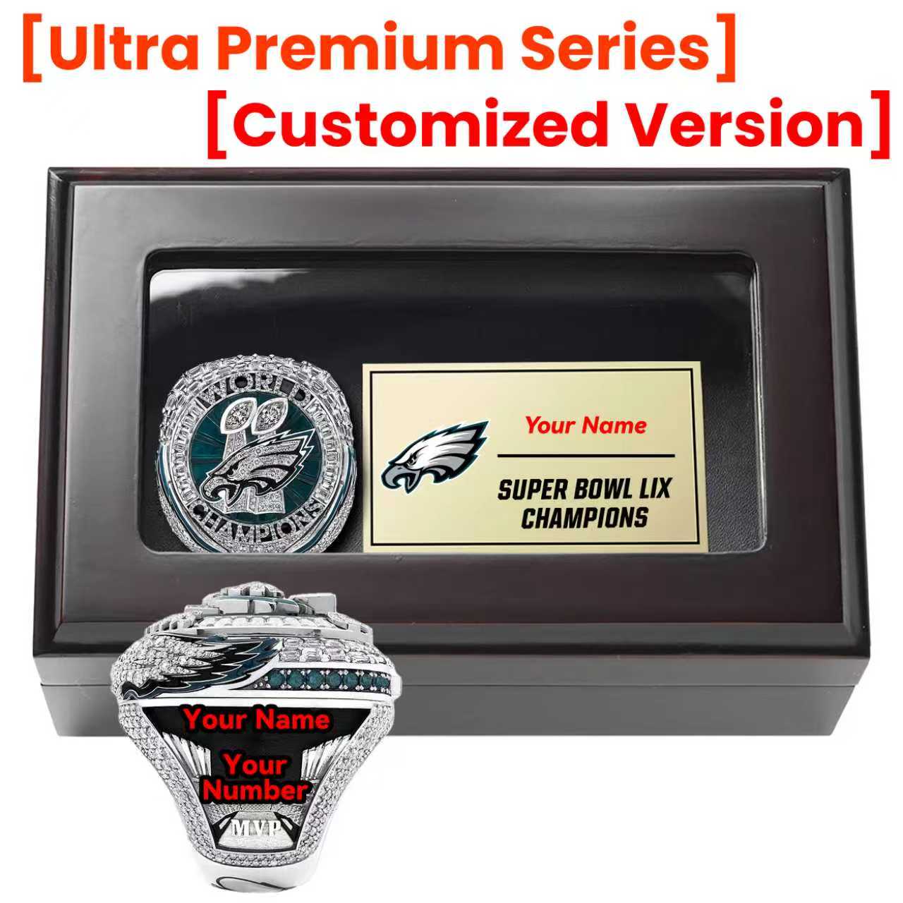 【Ultra Premium Series】【𝘄𝗶𝗻𝗴𝘀 𝗽𝗼𝗽 𝗼𝘂𝘁 】Philadelphia Eagles LIX Super Bowl Championship Ring