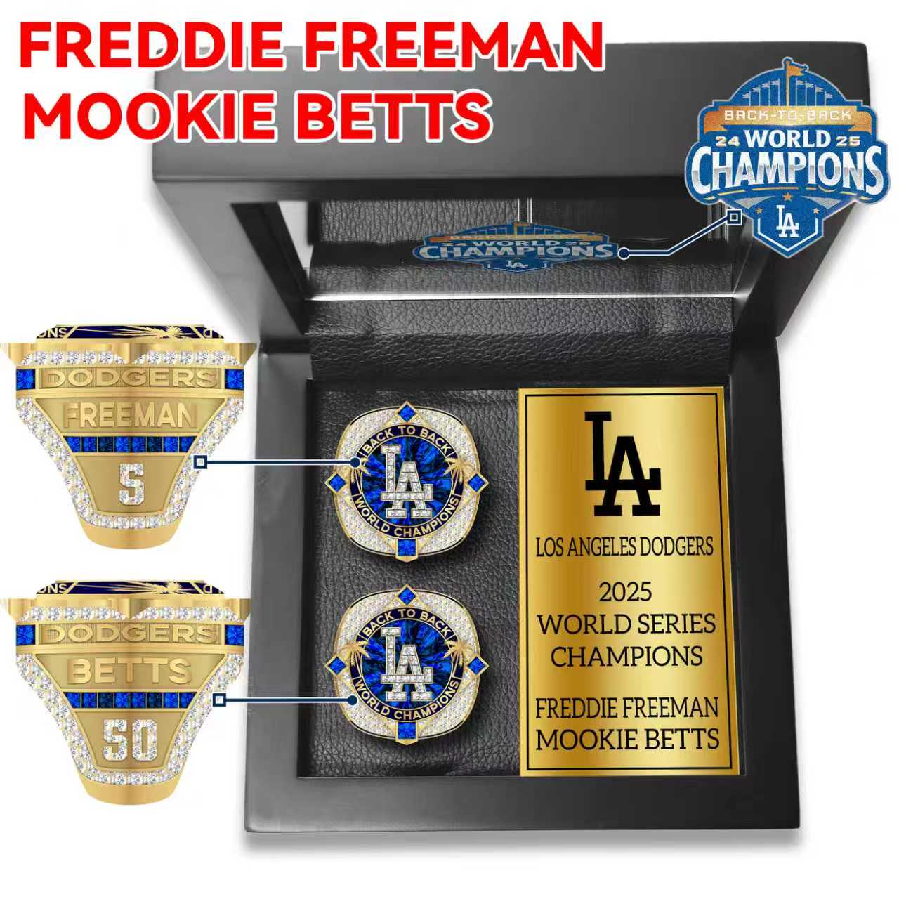 Los Angeles Dodgers World Series Back-to-Back Championship Rings