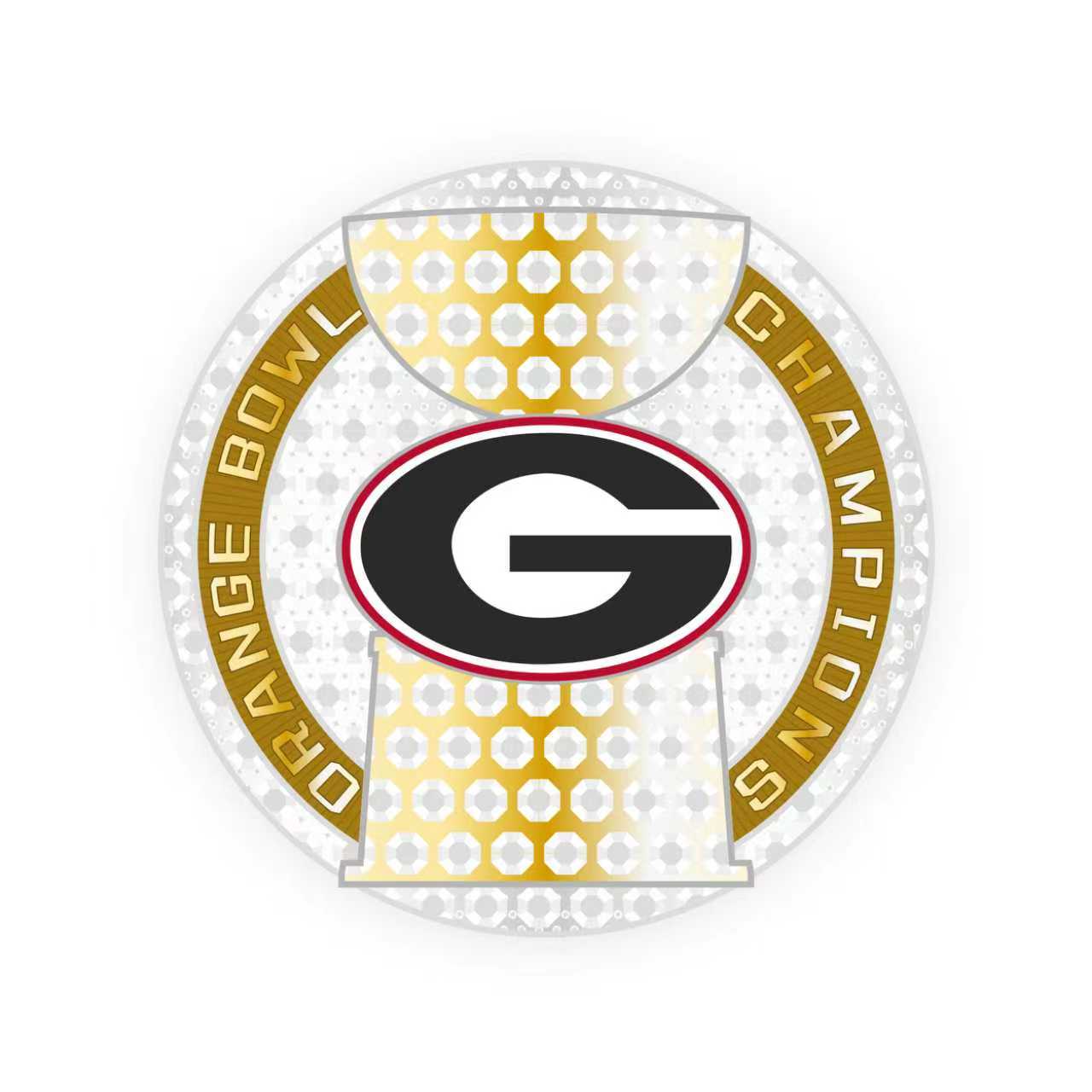 【 Fan version 】2023 Georgia Bulldogs Orange Bowl Championship Ring