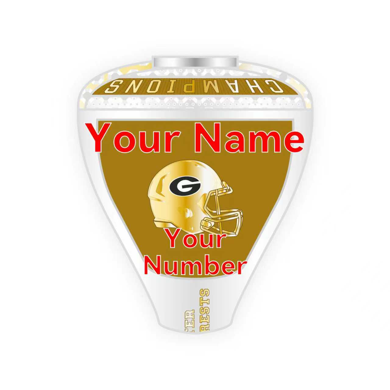 【 Fan version 】2023 Georgia Bulldogs Orange Bowl Championship Ring