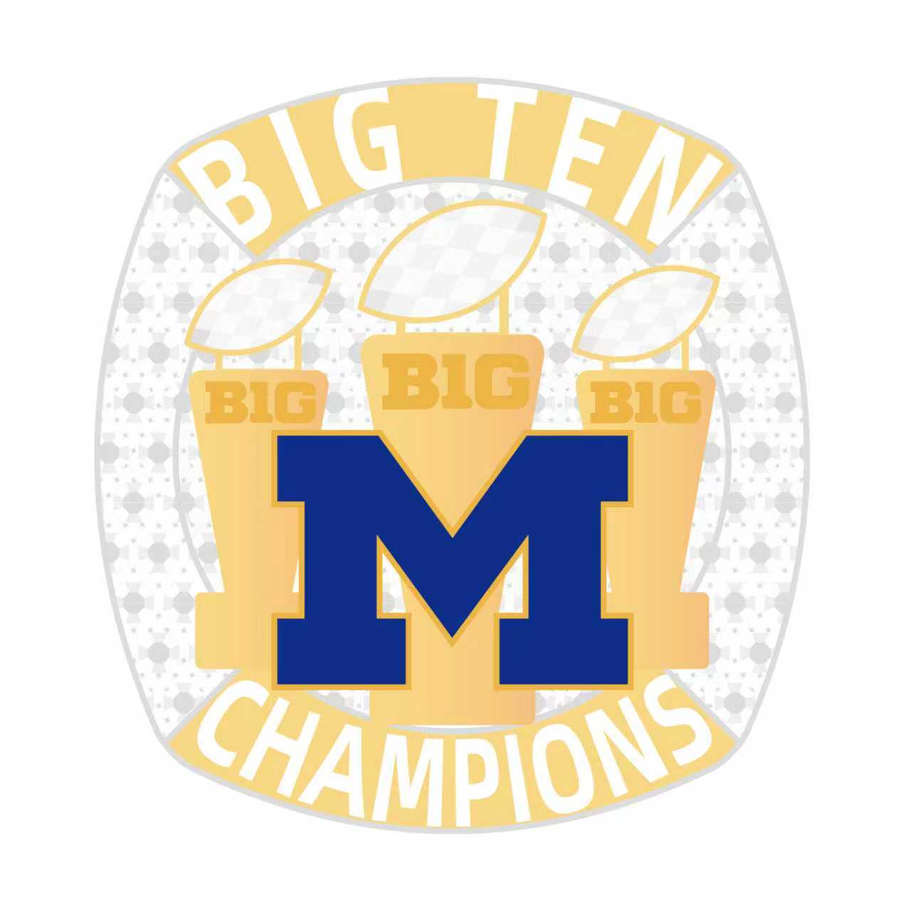 【 Fan version 】2023 Michigan Wolverines Big 10 Championship Ring