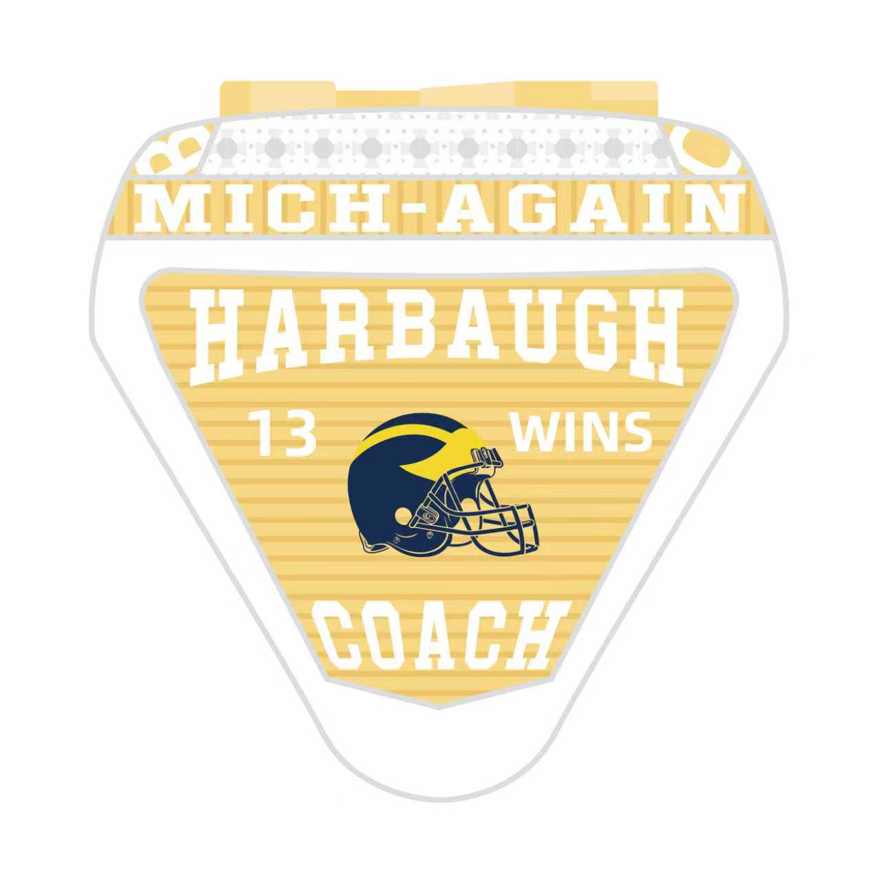 【 Fan version 】2023 Michigan Wolverines Big 10 Championship Ring