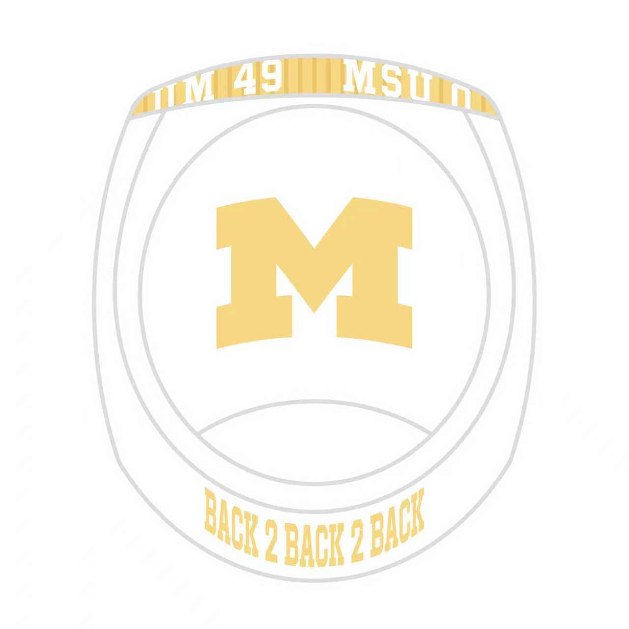 【 Fan version 】2023 Michigan Wolverines Big 10 Championship Ring