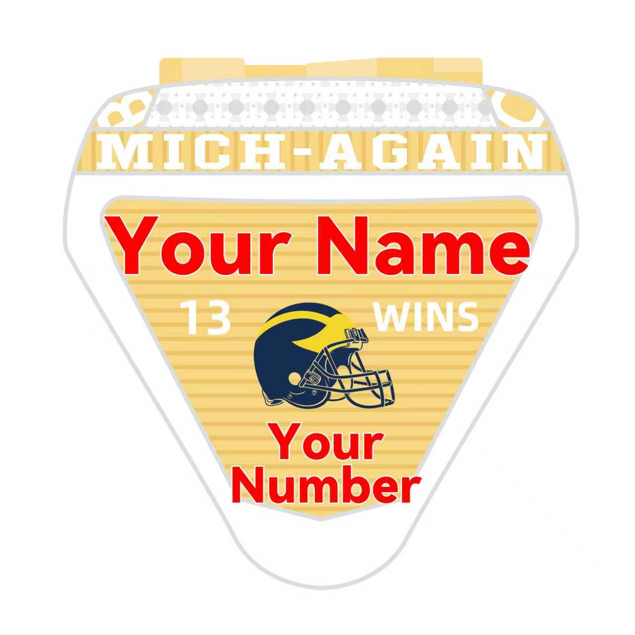 【 Fan version 】2023 Michigan Wolverines Big 10 Championship Ring